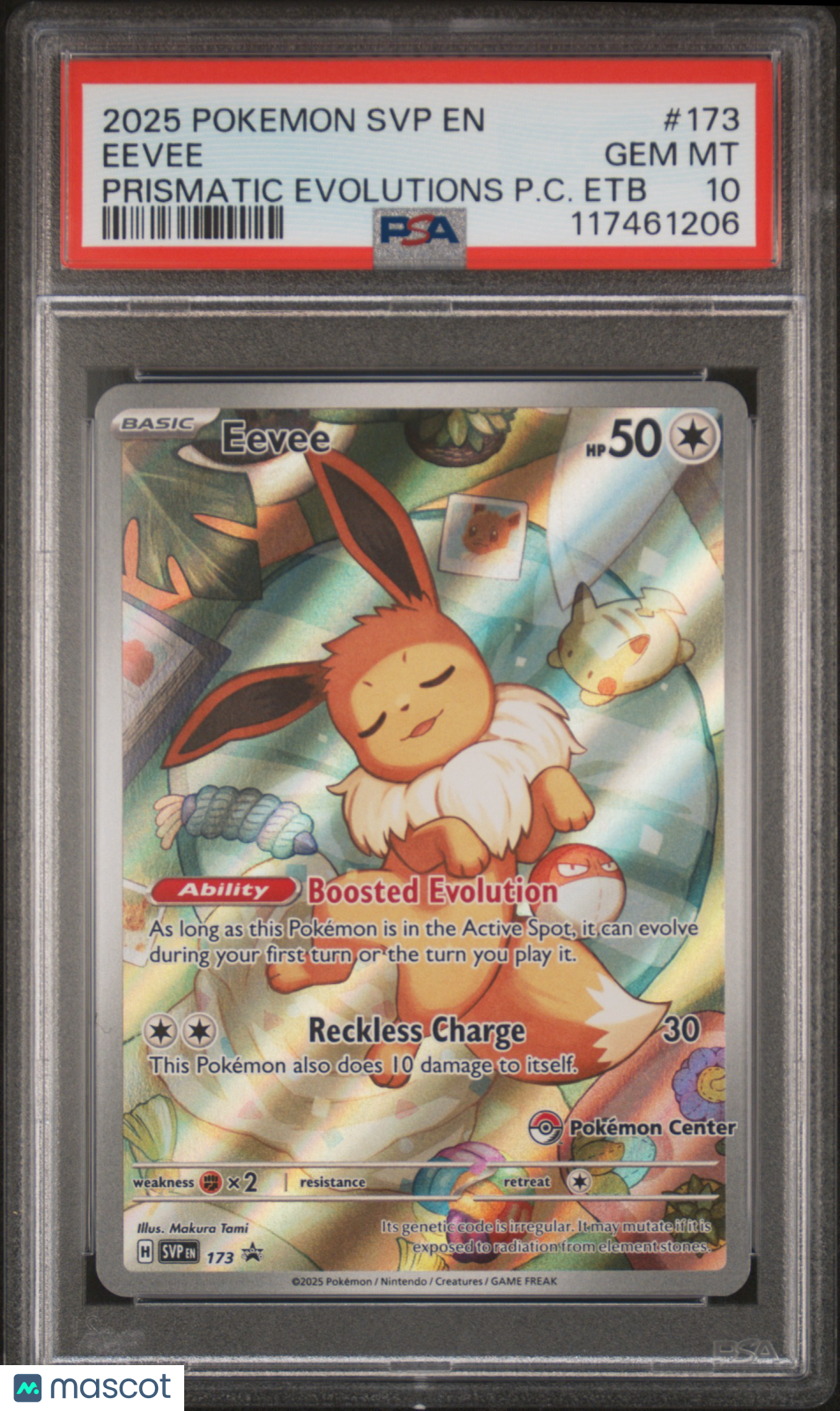 2025 Pokemon SVP EN-SV Black Star Promo Eevee #173 Prismatic Evolutions PC Etb PSA 10
