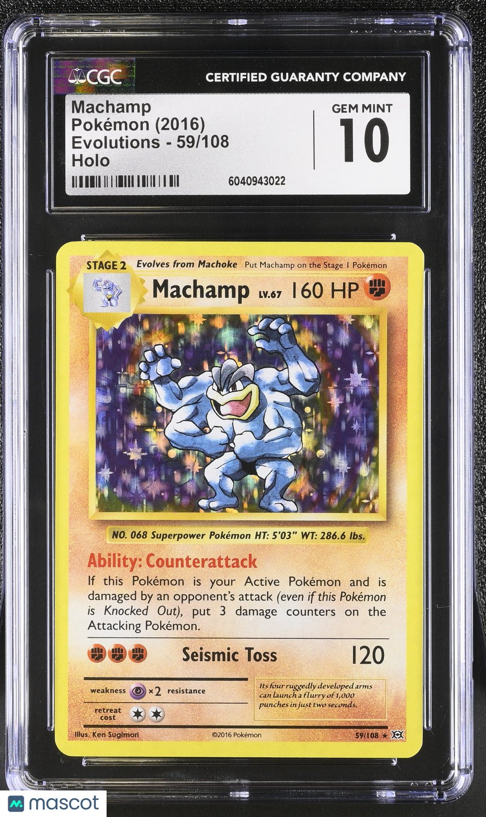 2016 Pokemon Machamp #59/108 59/108 CGC 10