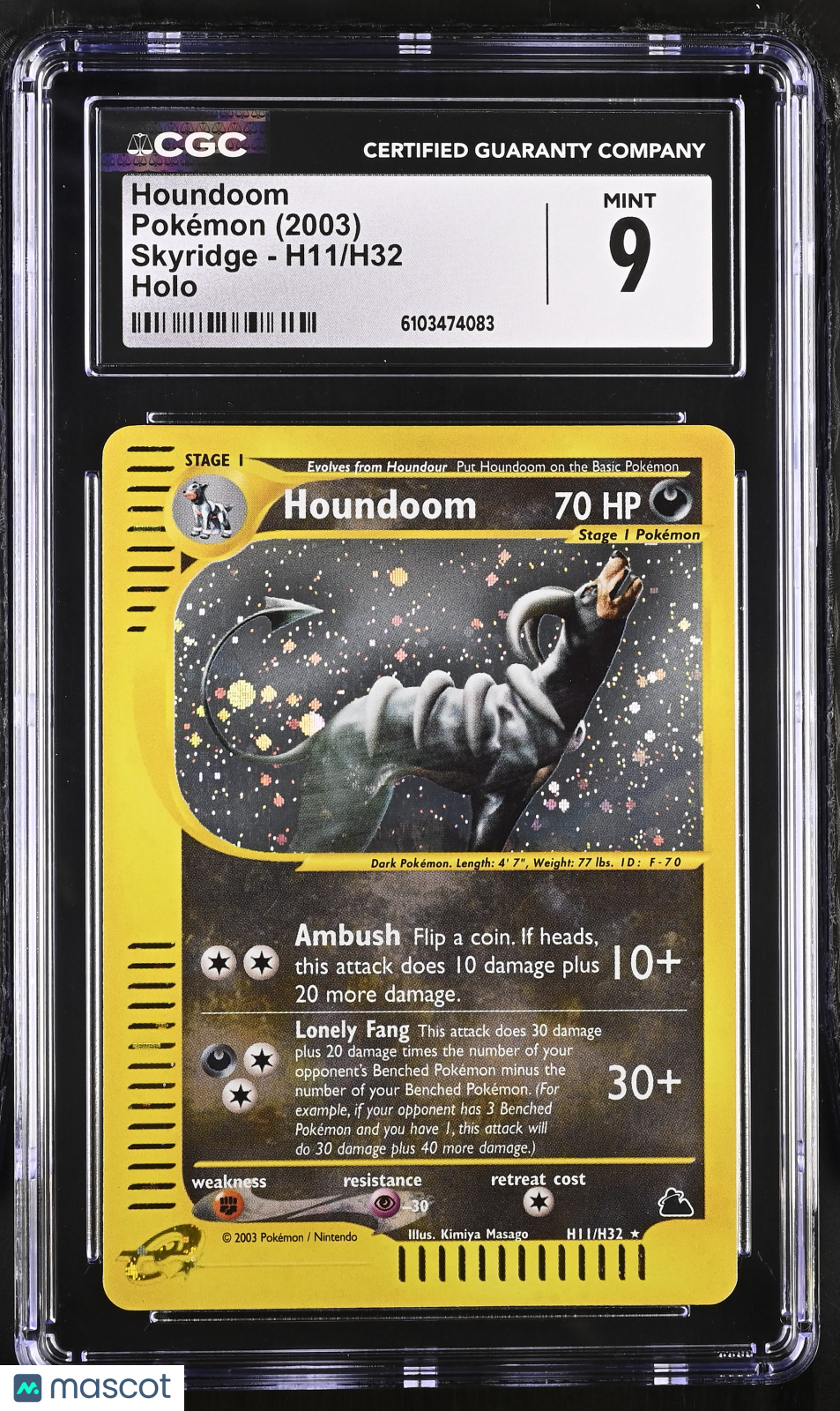 2003 Pokemon Houndoom #H11/H32 CGC 9