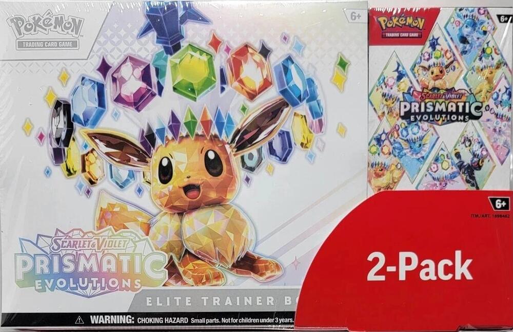 Pokémon TCG Prismatic Evolutions Costco 2-Pack Trainer Box and Booster Bundle