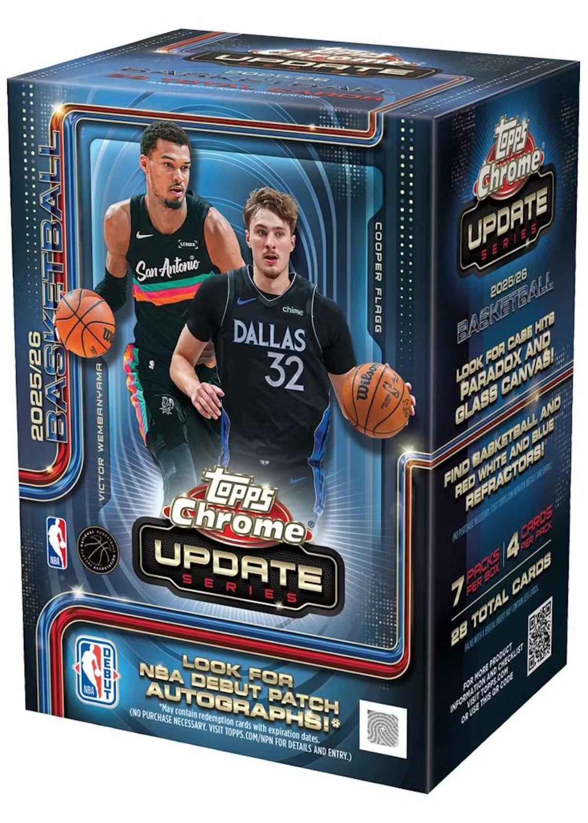 2025-26 Topps Chrome Update Series Basketball Blaster